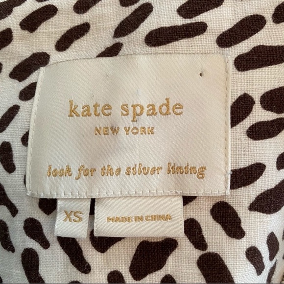 Vintage Linen Animal Print Mobwife Ruffled Kate Spade Classic Sheath Dress SZ XS - Picture 8 of 10